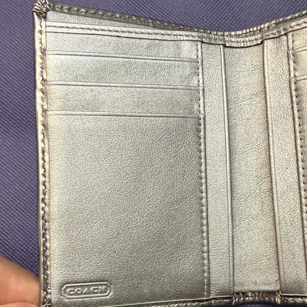 Coach Metallic Silver and Gray Wallet - Picture 4 of 8